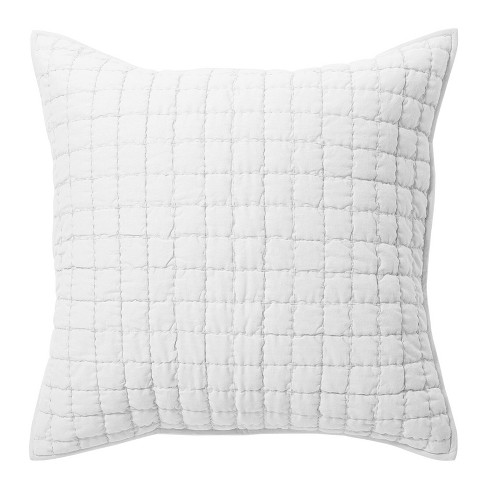 Nate Home By Nate Berkus Cotton Quilted Euro Sham, 1 Sham, Snow/white ...