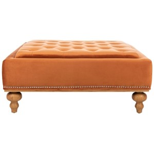 Rosealina Tufted Ottoman - Sienna - Safavieh - 1 of 4