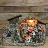 Northlight 11-Piece Pre-Lit Brown Christmas Nativity Figurine Set with Water Fountain 11" - Warm White Light - 4 of 4