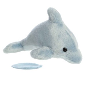 Aurora Mini Dancing Dolphin Shoulderkins Adorable Stuffed Animal Gray 3.5" - 1 of 4