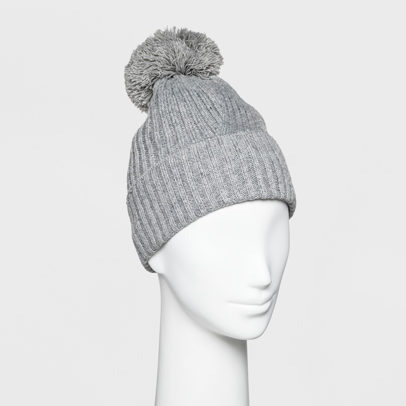 Women's Ribbed Cuff Pom Beanie - A New Dayâ„¢ - image 1 of 3