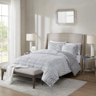 Lyngins Back Print Long Fur Comforter Mini Set – Faux Fur with Faux Mink Reverse, Hypoallergenic, Oeko-Tex Certified, Twin/Twin XL Bedding Set