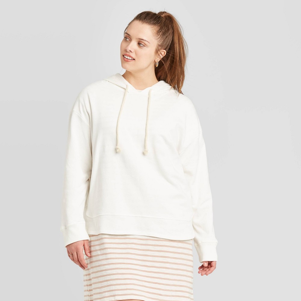 Women's Plus Size Hoodie Sweatshirt - Universal Thread White 1X was $24.99 now $17.49 (30.0% off)