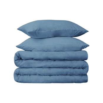 650-Thread Count Cotton Solid Duvet Cover and Sham Set by Blue Nile Mills