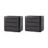Xavia 3-Drawer Nightstand Set of 2 with Built-in Outlet|ARTFUL LIVING DESIGN-SEADRIFT - 2 of 4