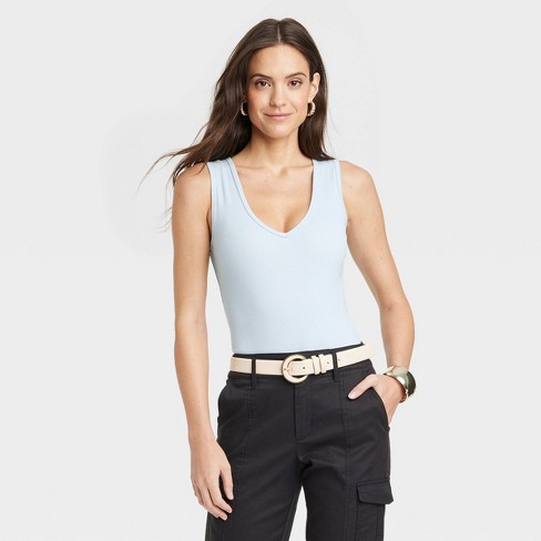Women's Cotton Stretch Tank Bodysuit - Auden™ Gray Xl : Target