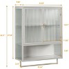 Wall-Mounted Bathroom Cabinet with Removable Shelves, Space-Saving Over Toilet Storage Unit, Medicine Cabinet with Tempered Glass Door - 3 of 4