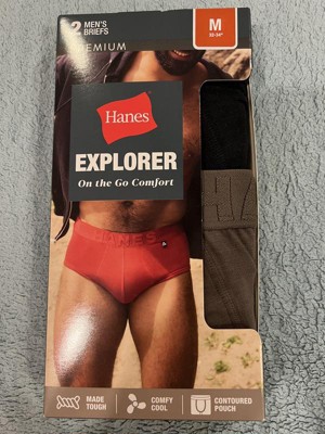 Hanes, Underwear & Socks, Hanes Premium Mens Explorer Briefs 2pk  Brownblack