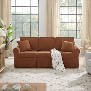 MINIMORE Modern Style 87.4"W Fiona 3Seater Sliper Cover Classic Sofa - 1 of 4