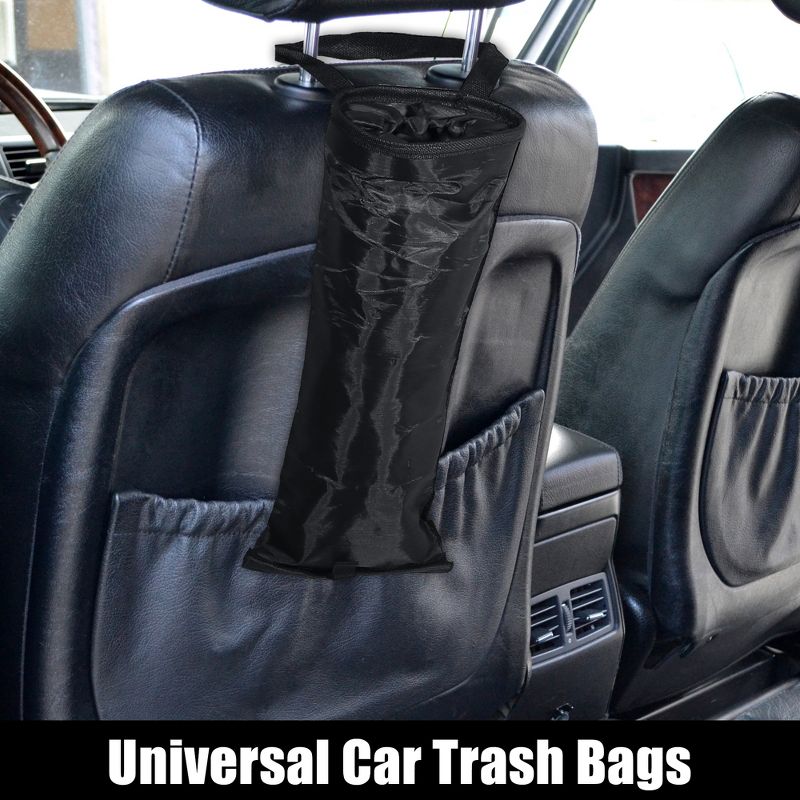 Unique Bargains Car Trash Bags Automotive Detachable Hanging Garbage Bag for Car Black, 2 of 7