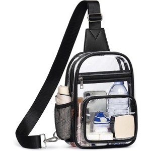 Large Transparent Sling Backpack, Stadium Compliant Clear Crossbody Bag, for Sports Events, Venue Security - 1 of 4