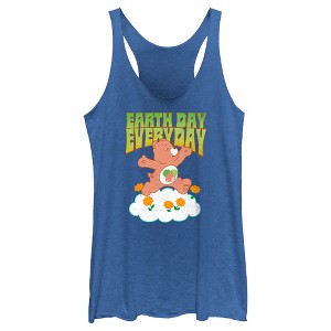 Women's Care Bears Earth Day Everyday Forest Friend Bear Racerback Tank Top - 1 of 4
