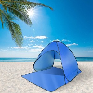 Naysaye Camping Tents 2-3 Person Pop Up Beach Tent with Net Window UV Protection Waterproof for Camping Outdoor Activities, Blue - 1 of 4