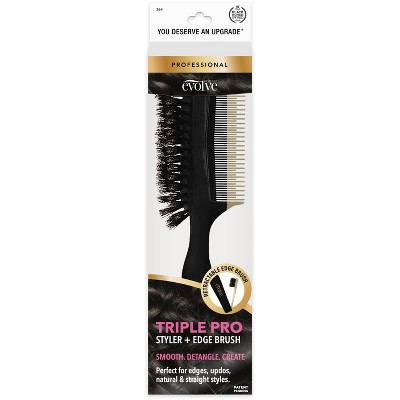 Evolve Products Triple Pro Styler Hair Brush - Black : Target