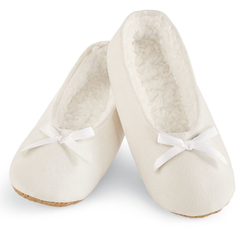 Collections Etc Faux Suede Cozy Ballerina Slippers, 2 of 4