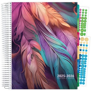 Global Printed Products Deluxe Teacher AY 2025-2026 Planner - 8.5"x11" (Pastel Peacock) - 1 of 4
