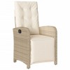 vidaXL 3 Piece Bistro Set with Cushions Beige Poly Rattan - 4 of 4