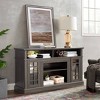 VYNXARIA Classic Dark Walnut and Black TV Media Stand for TVs Up to 65" with Versatile Storage - 3 of 4