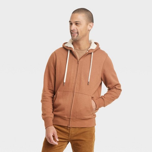 Men's High-pile Fleece Lined Hooded Zip-up Sweatshirt - Goodfellow