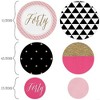 Big Dot of Happiness Chic 40th Birthday - Pink, Black and Gold - Birthday Party Giant Circle Confetti - Birthday Party Décor - Large Confetti 27 Count - 2 of 4