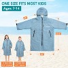 SUN CUBE Swim Parka Boy Girl, Kids Unisex Hooded Changing Robe with Faux Shearling Lining for Swimming, Surfing, Water Sports - 2 of 4