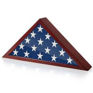 Americanflat Elegant Flag Display Case for Memorial Service and Veteran Burial - 1 of 4