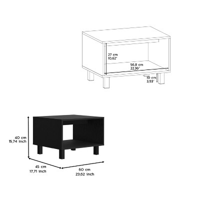 Carter Black Manufactured Wood TV Stand and Coffee Table Set