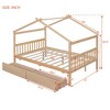 Twin/Full Size Wooden Daybed with Drawers, House Bed Frame - ModernLuxe - 3 of 4