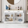 MAYEERTY White 47.95" Farmhouse Buffet Cabinet, 2 Drawers 4 Doors Storage Sideboard for Dining Room - 4 of 4