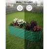 Galvanized Steel Raised Garden Bed, Open-Base Design, Tool-Assembly & Expandable Planter Box for Veggies/Flowers, Rust-Proof, Green/White - 3 of 4