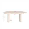 CIPACHO Travertine-Inspired Extendable Dining Table - 4-8 Person Oval Kitchen Table with Wooden Strip Base (Living Room/Family Use) - 2 of 4