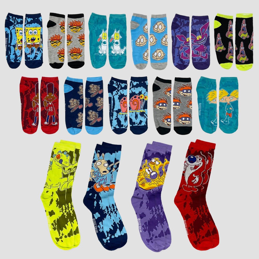 Men's Nickelodeon 15 Days of Socks Advent Calendar 15pk - Colors May Vary 6-12