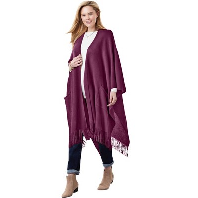 Woman Within Plus Size Fringed Cape