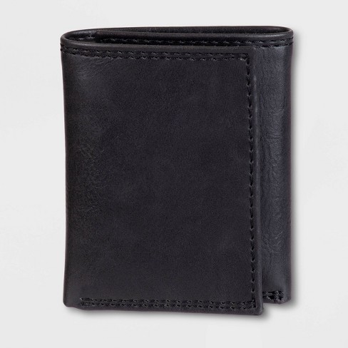 Small Men's Leather Trifold Wallet - 12 Card Slots - RFID Blocking