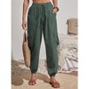 Joggers for Women Loose Drawstring High Waisted Cargo Pants with Pockets - 2 of 4