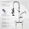 WOWOW Solid Brass Triple Handle Commercial Pull Down Sprayer Kitchen Faucet with Pre-Rinse Sprayer in Chrome - 3 of 4