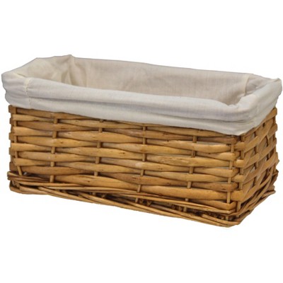 Willow Shelf Basket Lined with White Lining