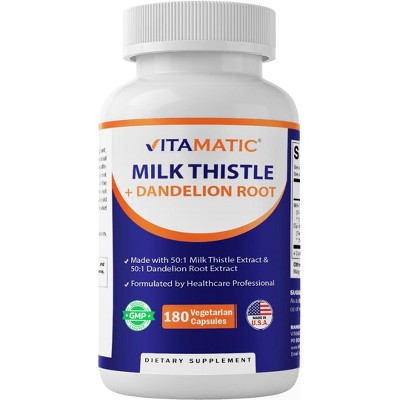 Milk Thistle with Dandelion Root - 180 Vegetarian Capsules