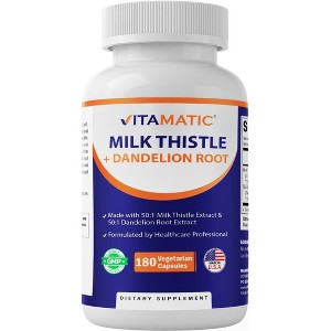 Milk Thistle with Dandelion Root - 180 Vegetarian Capsules - 1 of 4