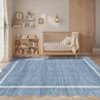 Scalloped Washable Bordered Living Room Bedroom Rug, Ultra Thin Non Slip Indoor Farmhouse Carpet for Dining Room - 3 of 4