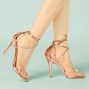 Allegra K Women's Opened Toe Clear Strap Stiletto Heel Lace Up Sandals - 2 of 4