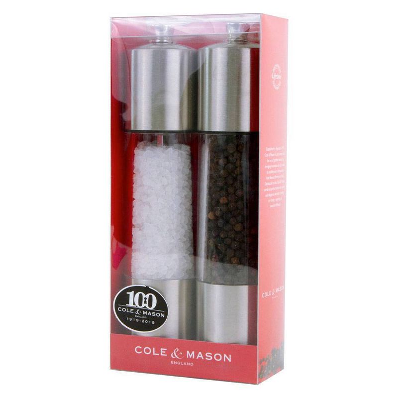 Cole &#38; Mason 8&#34; Stainless Steel Salt and Pepper Mill Set, 6 of 9