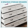 8 Drawers Dresser Vintage Double Dresser Chest of Drawers USB Power Station - 4 of 4