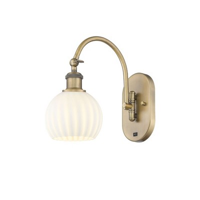 White Venetian - 1 Light Arm Swivels Side to Side Wall Sconce In Modern Style-11.5 Inches Tall and 6 Inches Wide