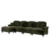 Modular L-Shaped Sectional Sofa with Flared Arms & Movable Ottoman - 3 of 4