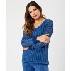 Women's Crochet V-Neck Sweater - Angel Apparel - 3 of 4