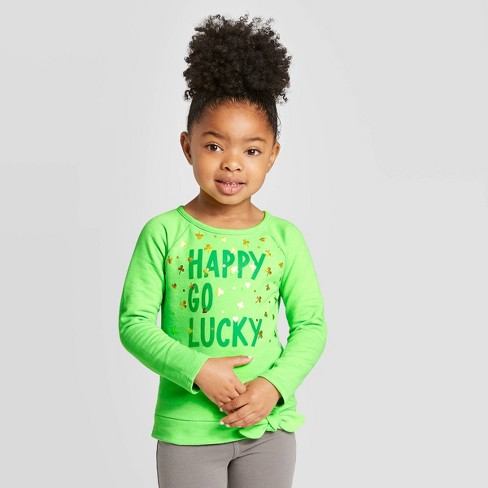 Toddler Girls Happy Go Lucky Pullover Cat Jack Green 2t Target