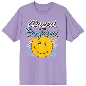 Dazed & Confused Smiley Face Logo Crew Neck Short Sleeve Purple Haze Women's T-shirt - 1 of 3