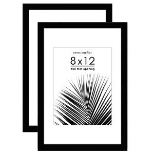 Americanflat 2 Pack of Picture Frames with Mat - Plexiglass Cover - 1 of 4