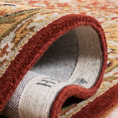 Handmade Tufted Wool Area Rug in Rust/Camel, 4' x 6'